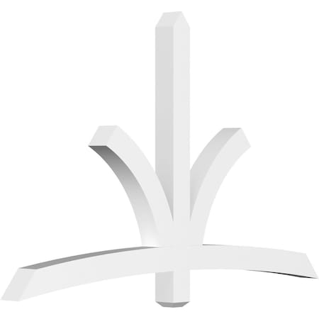 Ekena Millwork Davenport Architectural Grade PVC Gable Bracket, 72"W x 45"H x 4"D x 4"F, 15/12 Pitch GBP072X45X0404DAV00